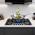thumbnail image 2 of 30 Inch Gas Cooktop, 5 Burner Built-in Gas Stove Top LPG/NG Convertible, Black Tempered Glass Gas Hob with Battery Pulse Ignition, 1/2" Gas Connection, Drop-in Kitchen Cooktop for Home & Restaurant, 2 of 15
