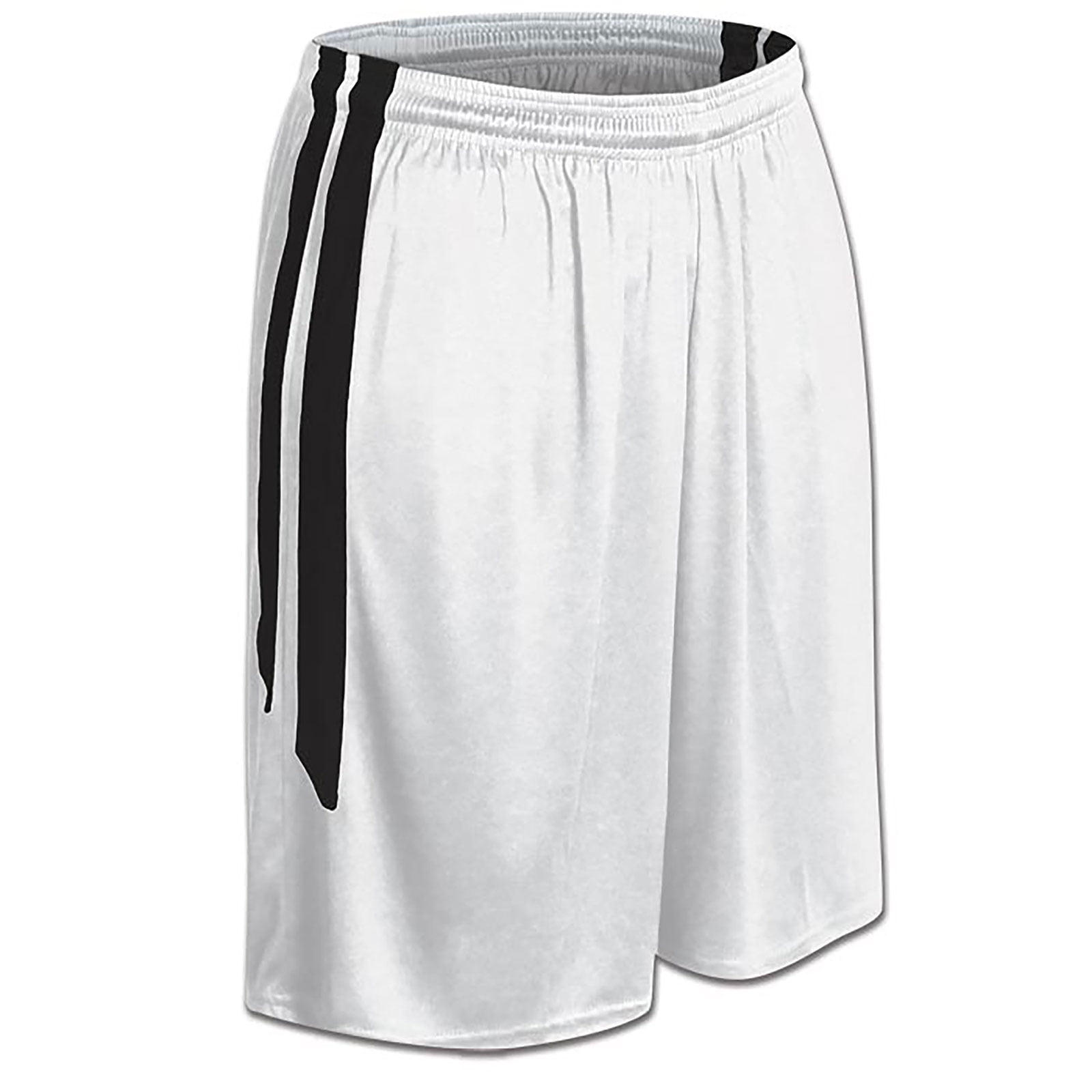 Muscle Basketball Shorts, Men's XLarge, White with Black Stripes