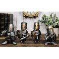 thumbnail image 3 of Chibi Medieval Armored Knight Of The Cross Templar Crusader Figurines Set of 4, 3 of 3
