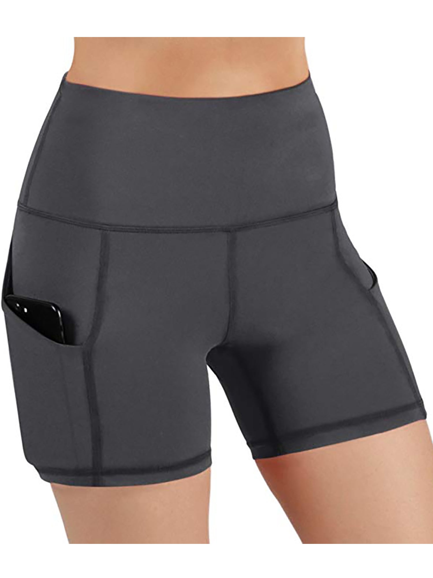 Hessimy High Waist Workout 3-Stripe Shorts,Tummy Control Yoga Gym Running Shorts,Non See-Through Yoga Shorts 
