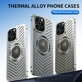 thumbnail image 6 of Magnetic Aluminium Alloy Phone Case For iPhone 14 12 13 15 Pro Max Hollow Heat Dissipation Shell Lens Protection Anti Drop Cover, 6 of 7