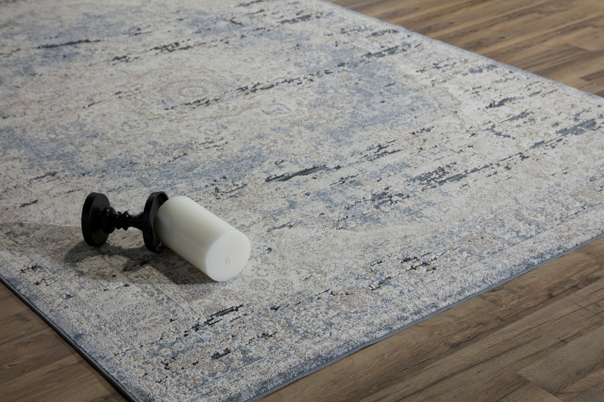 Rugs America Cambridge Collection Blue Tan CB400A Transitional Abstract Area Rug 2' x 4'