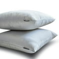 thumbnail image 5 of The HomeCentric Decorative Lumbar Pillow Cover Light Gray Pack Of 2, 14"x20" (35x50 cm) Satin Solid Oblong Pillow Cover, Solid Modern Cushion Cover Style - Light Gray Slub Satin, 5 of 5
