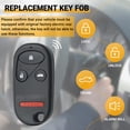 thumbnail image 2 of Car Key Fob Keyless Entry Remote Compatible with Honda Accord/Acura TL 1998 1999 2000 2001 2002 2003 4 Button Key Replacement ( KOBUTAH2T), 2 of 7