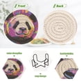 thumbnail image 4 of Haosy Set of 6 Drink Woven Coaster with Holder Heat Resistant Non-Slip Bar Coasters 4 Inches Cute Panda and Star, 4 of 7