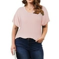 thumbnail image 4 of DDLUYY 3 Pack Women’s Plus Size Tops Tunic Short Sleeve V Neck Shirts Casual Soft Blouse 1X-5X, 4 of 8