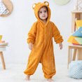 thumbnail image 7 of Toddler Halloween Bear Onesies Long Sleeves Cute Flannel Jumpsuit Hoodie Kids Dress Up Clothes Role-Play Party Yellow, 1 T, 7 of 7