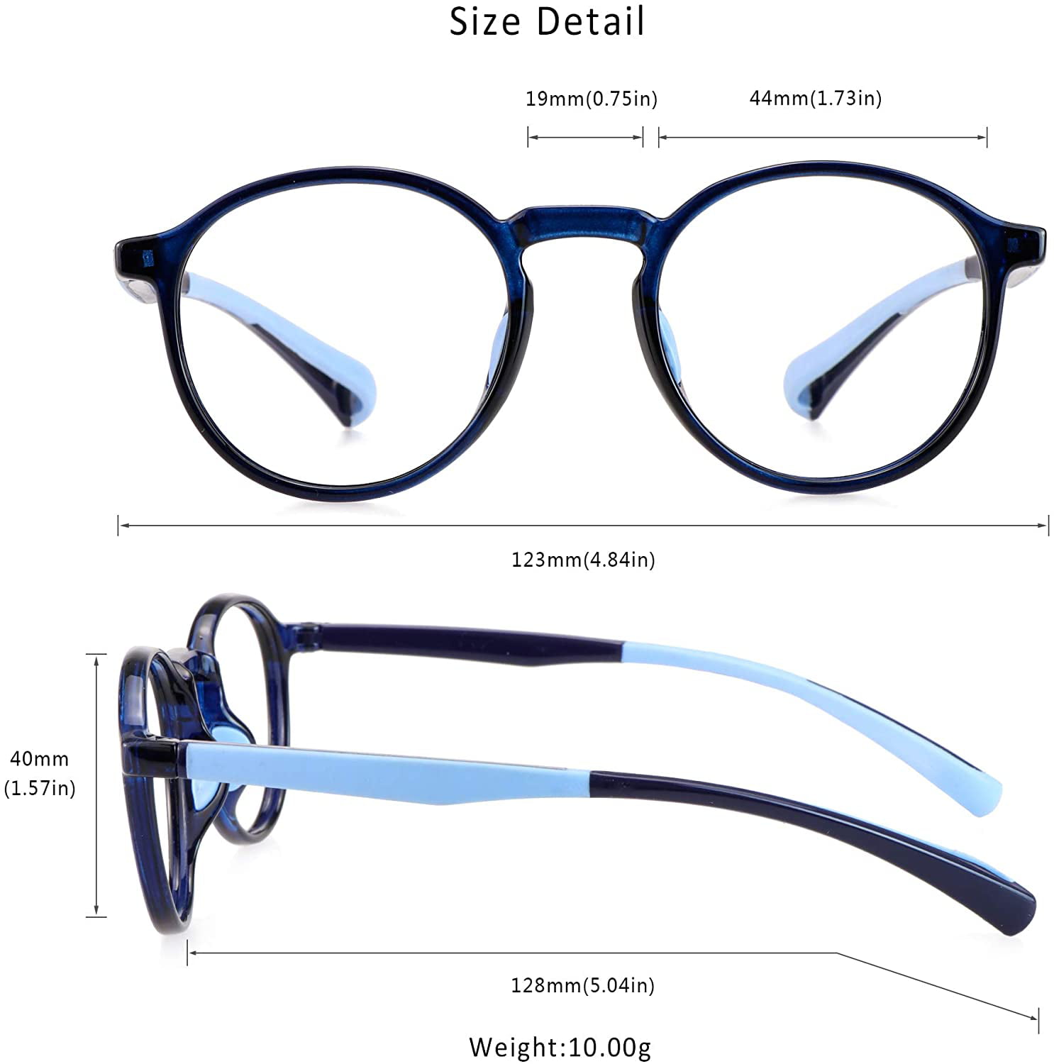 LifeArt Kid Blue Light Blocking Glasses Anti Eyestrain and Blurry Filter 85% of Harmful Blue Light Blue Computer Glasses 