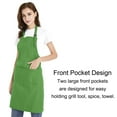 thumbnail image 2 of TOPTIE Unisex Bib Apron, Cotton Canvas Adjustable Chef Cooking Apron with Pockets-Kelly Green-XL, 2 of 6