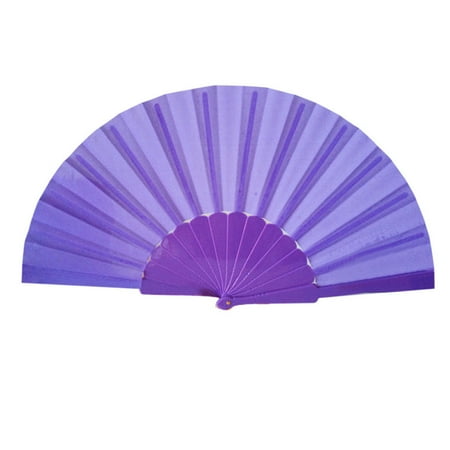 

wendunide Fans Pattern Folding Dance Wedding Party Lace Silk Folding Hand Held Solid Color Fan