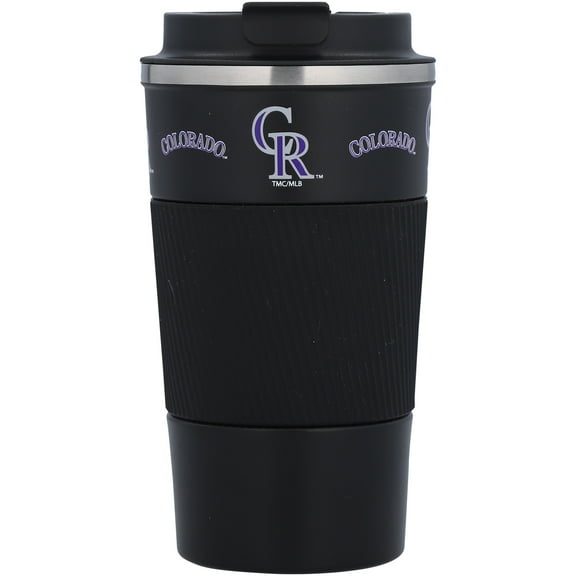 Colorado Rockies 18oz Coffee Tumbler with Silicone Grip