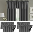 thumbnail image 4 of EIMELI Solid Color Curtain Valance Curtain Valance with Blackout Coating Chic Blackout Valance Set Stylish Light-blocking Window, 4 of 5