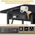 thumbnail image 5 of Small Side Table with Charging Station, Narrow Nightstand Bedside Tables with Storage Pocket for Living Room Bedroom, Sofa End Table with USB Ports and Power Outlets for Small Spaces, 5 of 14