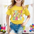 thumbnail image 2 of MIXUE Tween Girls Tops & T-Shirts 100 Days Of School Letter Print Round Neck Short Sleeve Casual Pullover Tshirts Holiday Wear,Yellow,10-11 Years, 2 of 4