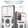 thumbnail image 6 of Decase Shockproof Rugged Case with Built-in Ring Kickstand & 360° Full Protection Anti-Scratch Privacy Slide Cover for Samsung Galaxy Note 20 Ultra,Magnetic Car Mount Compatible, Card Slot Design,A, 6 of 7
