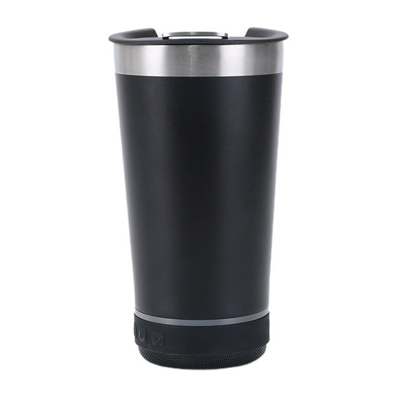 Bluetooth Speaker Tumbler, 16OZ Stainless Steel Insulated Cup with Wireless Music Player, Portable for Parties Outdoor(Black)