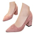 thumbnail image 3 of Win s Way Women's Suede Pointed Toe Heel Pumps Comfort Work Dress High Heels, 3 of 9