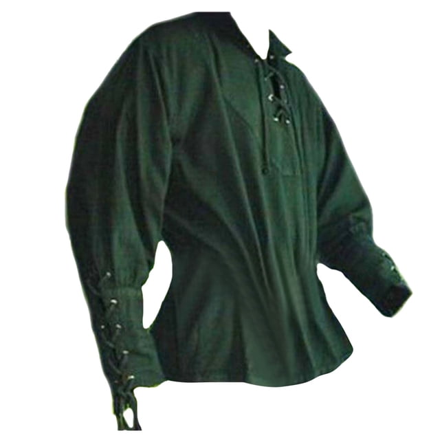 Camisa medieval vintage de manga larga para hombre: poliéster, para el día a día/estar por casa, diseño moderno, tallas M-XXXL