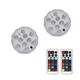 thumbnail image 1 of Luces LED sumergibles de 2 piezas con control remoto, luces multicolores para acuarios, impermeables, a pilas, para jacuzzis, fuentes, cascadas y acuarios de interior., 1 of 5