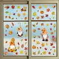 thumbnail image 5 of XIA0LE 6 Sheets Fall Window Maple Leaf Thanksgiving Decoration Glass Sticker Maple Leaf Gnome Pumpkin Door Wall For Home Party Decor Wedding Party, 5 of 6