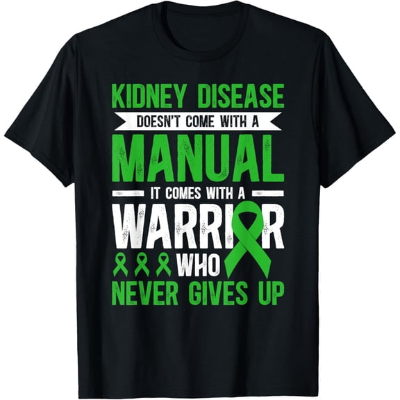 Proud Kidney Disease Warrior Kidney Disease Awareness Month T-ShirtMen and women can wear, black T-shirts, gifts. Age: M,L，XL 2XL, 3XL, 361XL