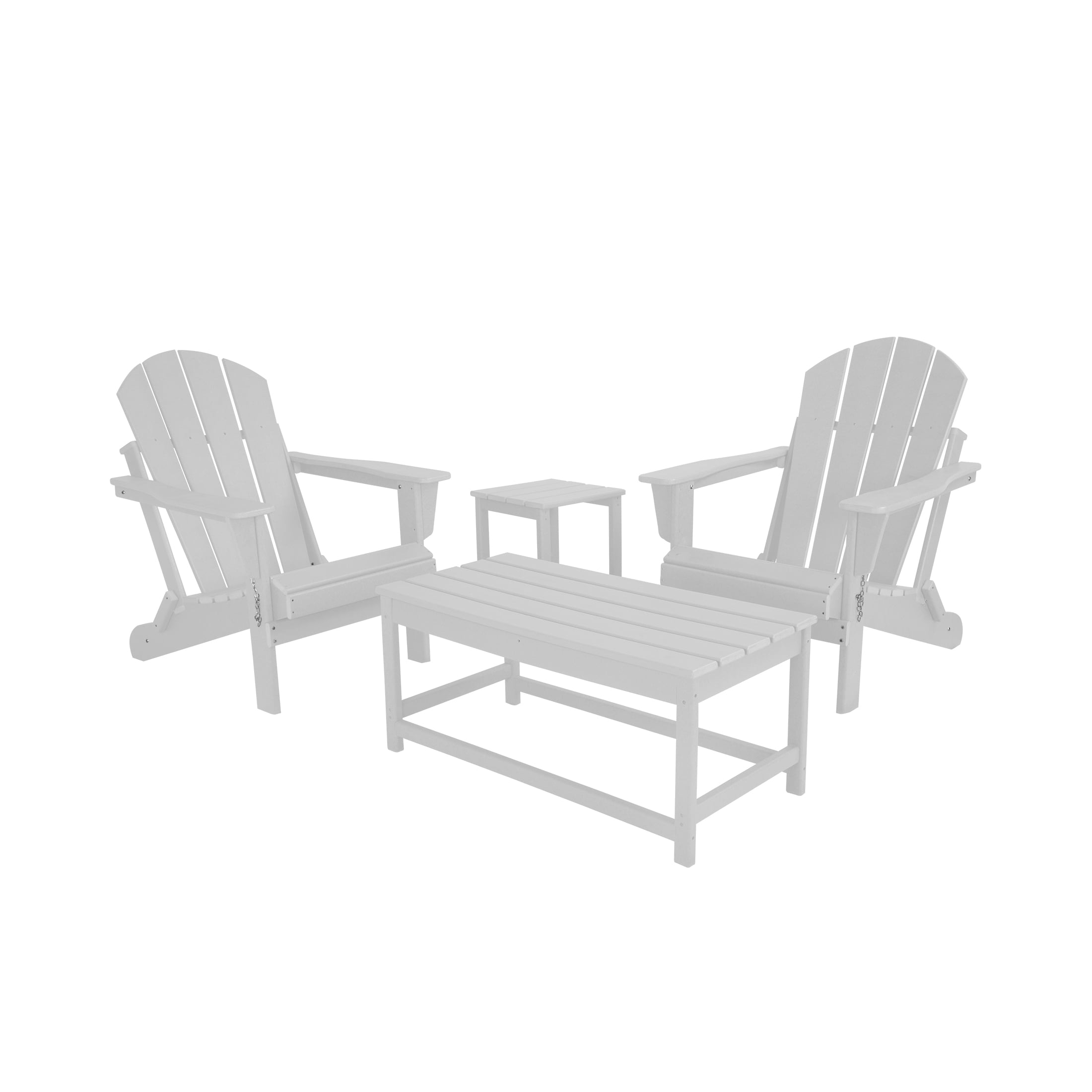 4-Piece Outdoor Paio Adirondack Conversation Seating Set, White