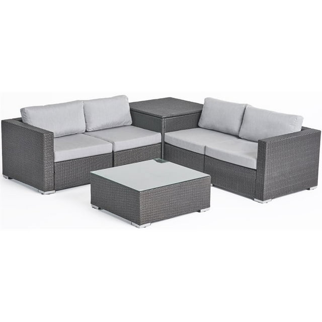 Santa Rosa 4 Seater Wicker Sofa Set Cushions Gray/Sunbrella Canvas Granite
