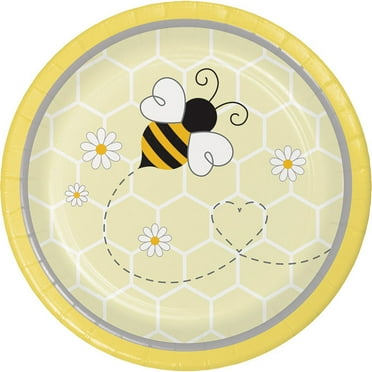 96 Count Bulk Pack Bumblebee Baby Shower Dessert Plates
