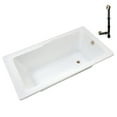 thumbnail image 4 of Streamline N-4440-763-PBR 72 in. x 36 in. Acrylic Soaking Drop-In Bathtub in Glossy White, With External Drain in Polished Brass, 4 of 13
