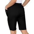 thumbnail image 3 of Mgmyaa Women's Bermuda Shorts Fashion Casual Pocket Solid Elastic Waist Straight-Leg Short Pants, 3 of 7