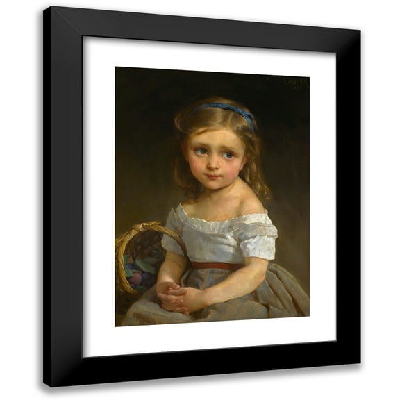 Émile Munier 11x14 Black Modern Framed Museum Art Print Titled - Girl with Basket of Plums (1875)