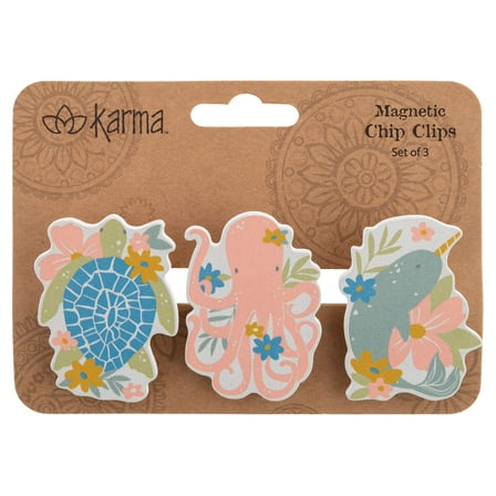 Karma Gifts Chip Clips, One Size, Turtle