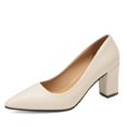 thumbnail image 1 of Zapatos de tacón alto para mujer, zapatos de trabajo de tacón grueso, zapatos informales sexis para discoteca, boda, fiesta en punta, zapatos individuales de tacón cuadrado de verano39 Gao Jinjia LED, 1 of 2