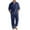 Navy-1, variant on Stamzod Men Beach Outfits Sets Solid Color V Neck 3/4 Sleeve Shirt and Pants Set Mens Fashion Sweat Suit White-5 M