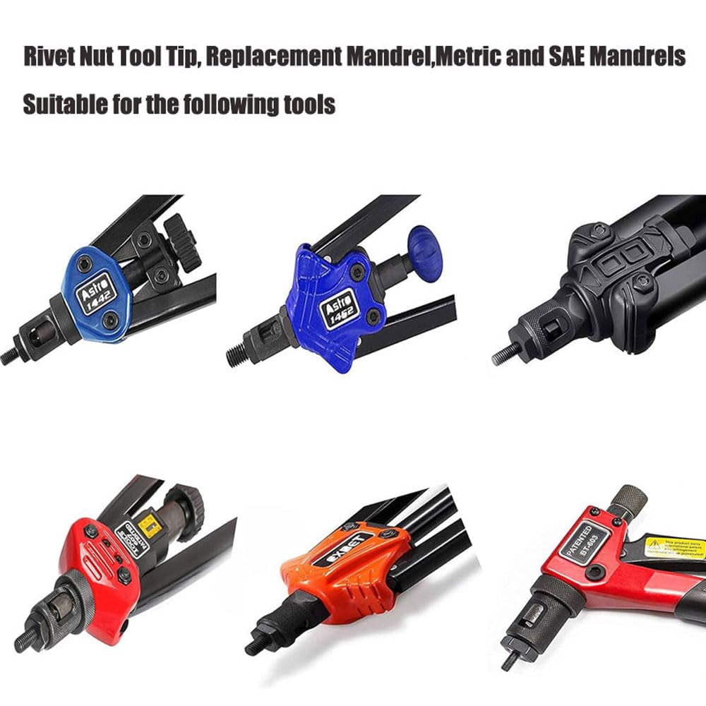 2 rivet nut tool replacement shafts, metric and shaft (3)