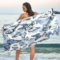 thumbnail image 7 of GZHJMY Blue Butterfly Beach Towel Oversized Towel Blanket, Thin Lightweight Microfiber Sand Free Quick Dry Towel, 30”X60” Multipurpose Pool Bath Yoga Swim Shower Towel, 7 of 7