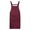 thumbnail image 1 of Unique Bargains H Style Apron Kitchen Cooking Aprons Long Artist Painting Apron with 2 Pockets Wine Red, 1 of 5