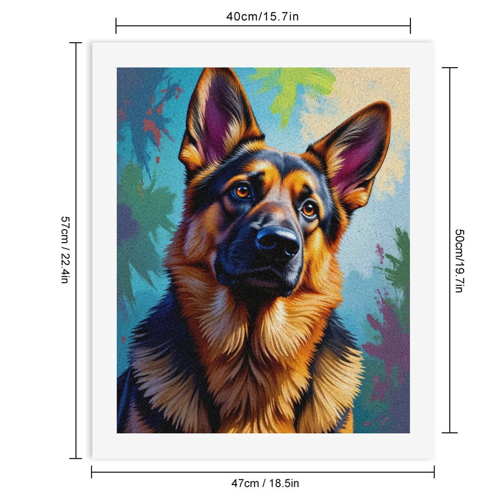 Paint by Numbers Kit for Adults, German Shepherd Vibrant Portrait Paint by Numbers, Easy Paint by Numbers Kit for Adults Beginner, DIY Adult Paint by Number Kits on Canvas, Home Decor