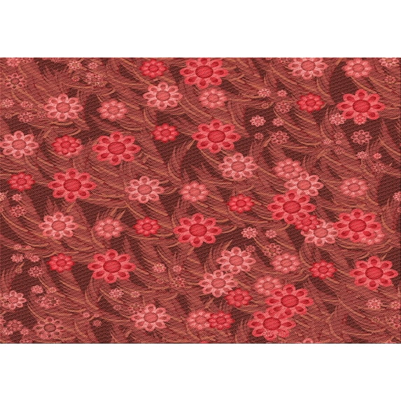 Ahgly Company Indoor Rectangle Patterned Chilli Pepper Red Area Rugs, 7' x 10'
