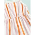 thumbnail image 6 of Cenuakty Baby Girl's Romper, Flower/Stripe Pattern Sleeveless Tie-Up Shoulder Strap Infant Toddler Girl Sling Playsuit, 6 of 8