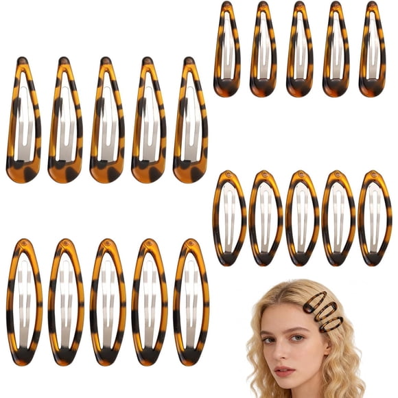 Snap Hair Clips for Women – 20 Pcs Classic Tortoise Small to Large Barrettes – No Slip Plastic Hair Clips for Fine & Thick Hair – Hair Accessories for DIY Styling & Everyday Use