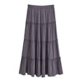 thumbnail image 3 of Women's Flowy Summer Skirt With Ruffle Hem Elastic Waist Long Skirt For Vacation And Daily Wear Pair With Crop Tops Wool Skirt Leather Skirt Belly Dance Skirt Tassel Scarf Sequin Wrap Jean Skirts for, 3 of 8