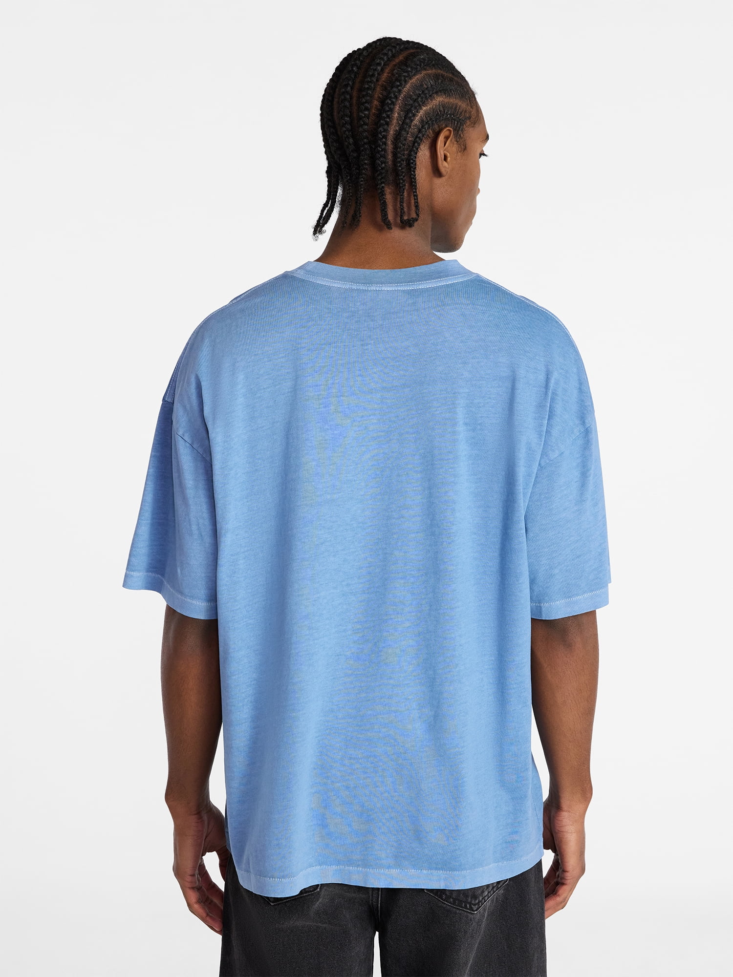 No Boundaries Men's Oversized Boxy Tee with Short Sleeves, XS-4XLT