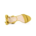 thumbnail image 4 of BLISSFUL STEP Women's Sandals Ankle Tie Back Open Toe Block Heels Yellow 10.5, 4 of 7