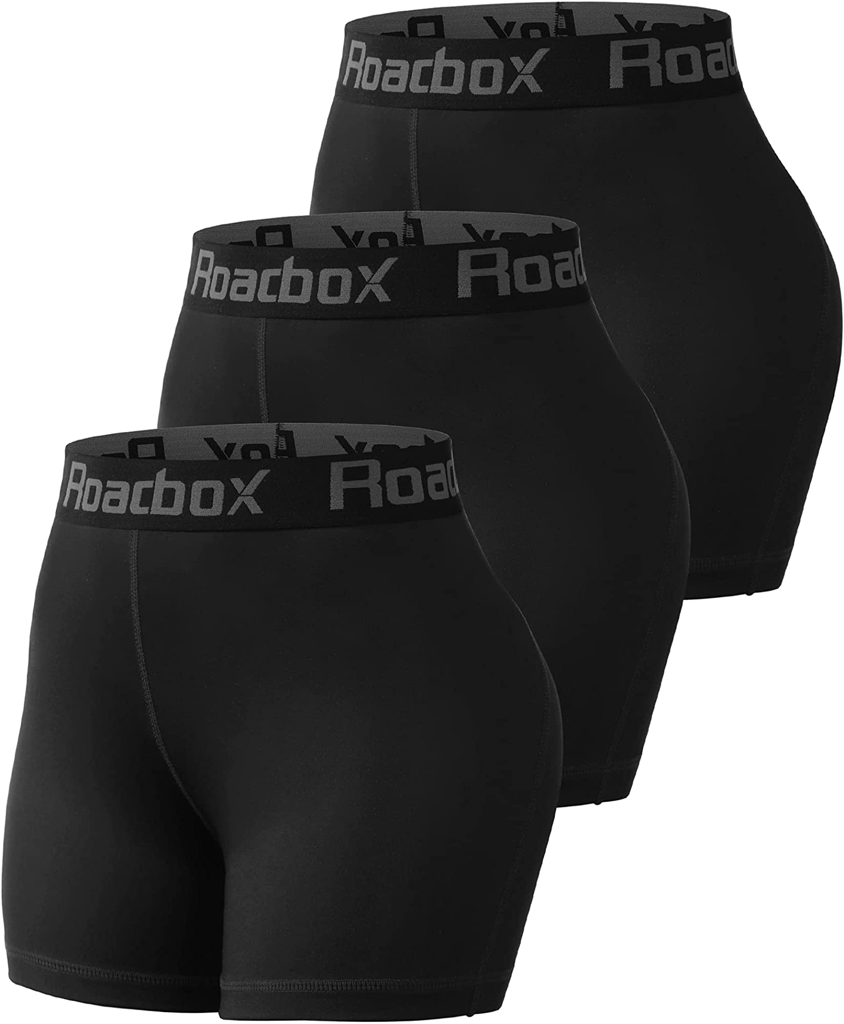 Roadbox Compression Shorts Women 3" Volleyball Shorts with Pockets Cool