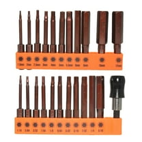 ROCKROK 23Pcs 60mm Long Bit Hex Head Allen Wrenches Drill Bit Set Steel Hex 60mm