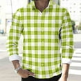 thumbnail image 6 of BiZtdJrK Checkered Shirts for Men Casual Button Down Lapel Work Tops Fashion Plaid Long Sleeve Hawaiian Shirt, Army Green, XXL, 6 of 9