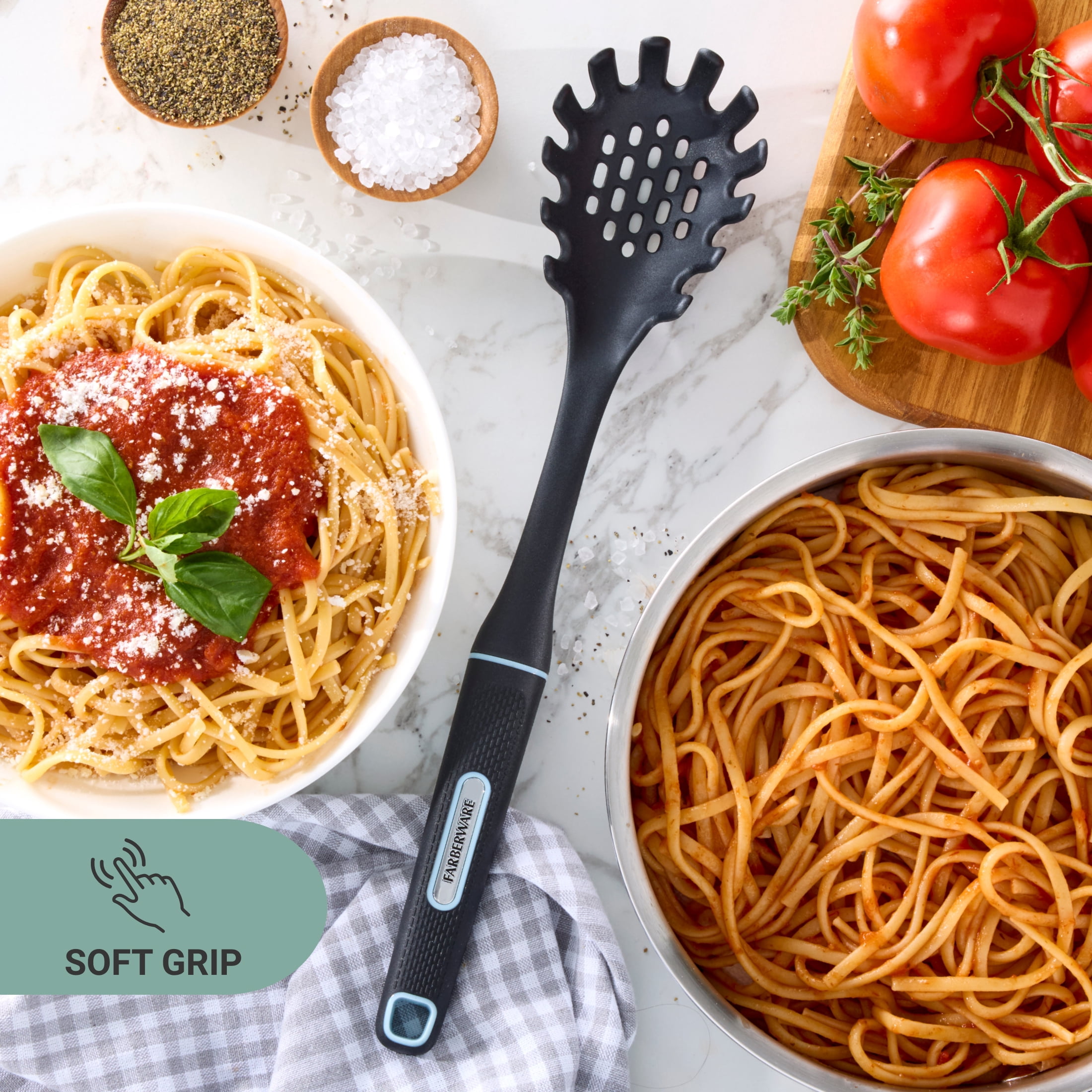 Farberware Soft Grips Nylon Kitchen Pasta Server Black