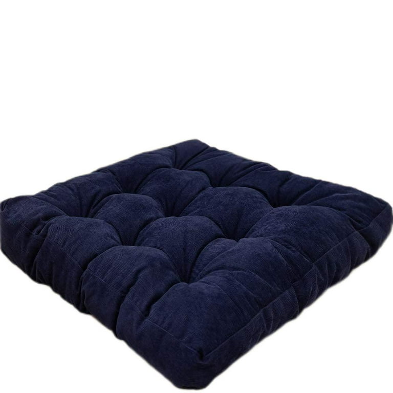 Wadser Tufted Velvet Floor Cushion, Round Thick Seating Cushion with  Carrying Handle, Patio Meditation Pillow Tatami Chair Pads, 20x20x3.9,  Blue
