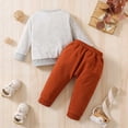 thumbnail image 6 of Akiihool Boy Clothes Baby Baby Boy Football Outfit Football Crewneck Sweatshirt Jogger Pants 2Pcs Toddler Fall Clothes 6M-4T Grey,12-18 Months, 6 of 6